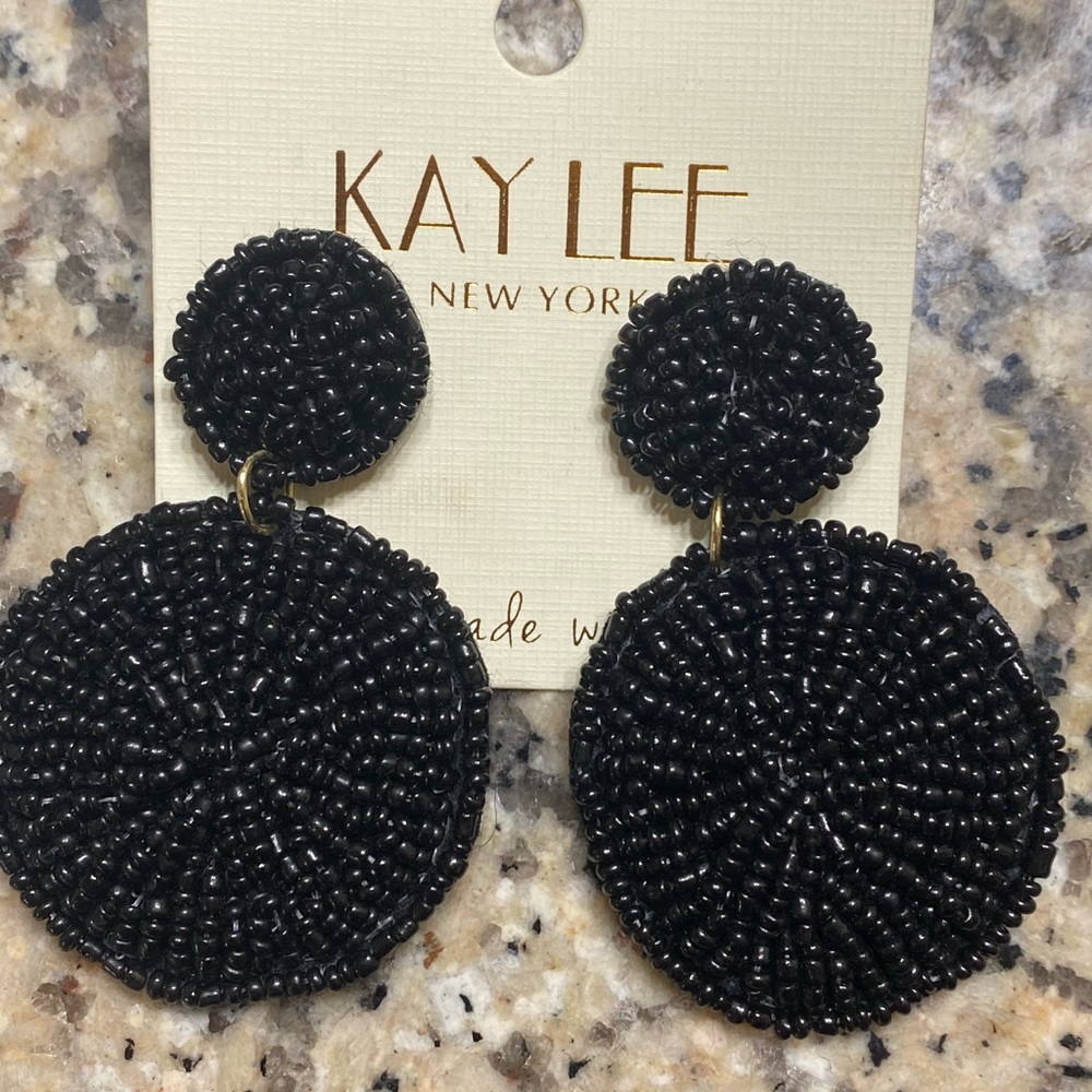 black fashion earrings